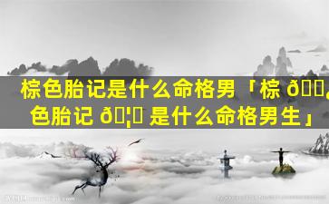 棕色胎记是什么命格男「棕 🌿 色胎记 🦍 是什么命格男生」